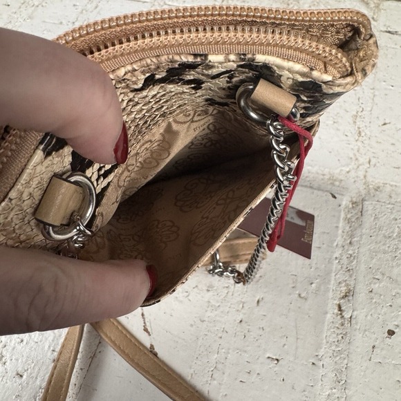 NWT‎ Enzo Angiolini Crossbody Phone Wallet Bag Snake Camel Print - Picture 7 of 9
